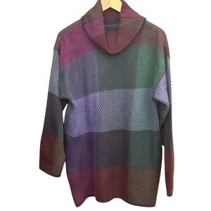 90s Vintage Collier Bay Patchwork Turtleneck Sweater Academia Soft Grunge Cozy
